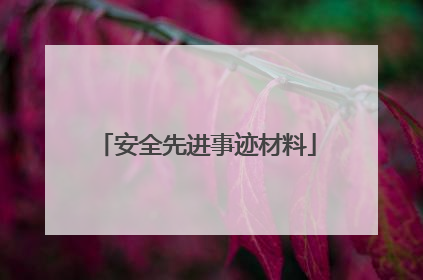安全先进事迹材料