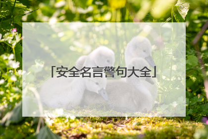 安全名言警句大全