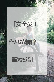 安全员工作总结精辟简短5篇
