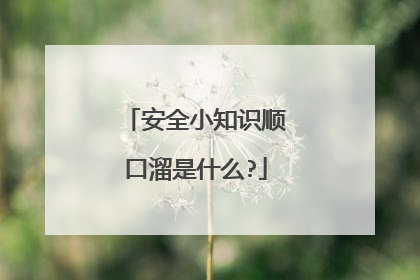 安全小知识顺口溜是什么?