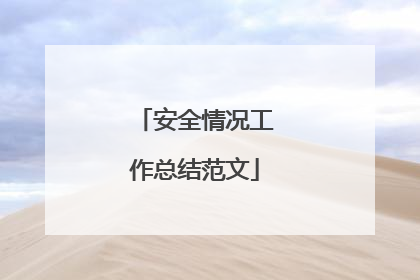 安全情况工作总结范文