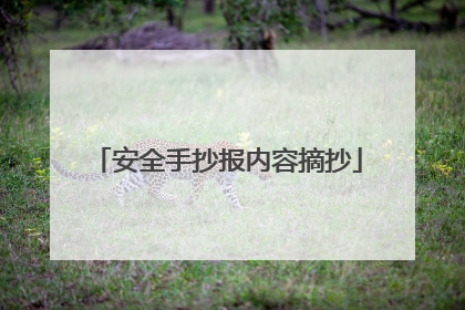 安全手抄报内容摘抄