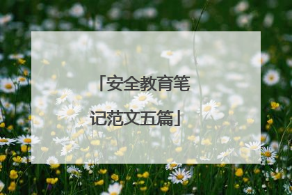 安全教育笔记范文五篇