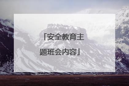 安全教育主题班会内容