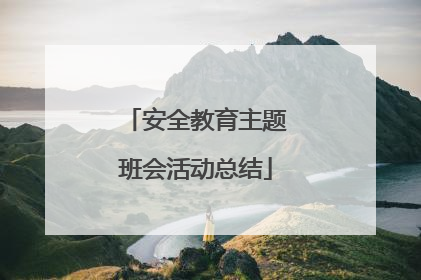 安全教育主题班会活动总结