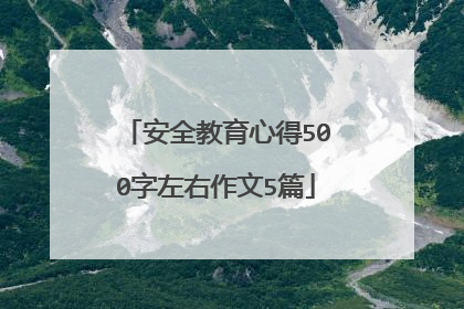 安全教育心得500字左右作文5篇