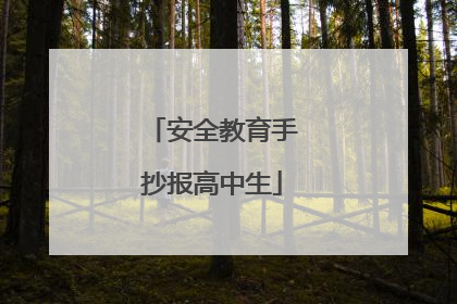 安全教育手抄报高中生