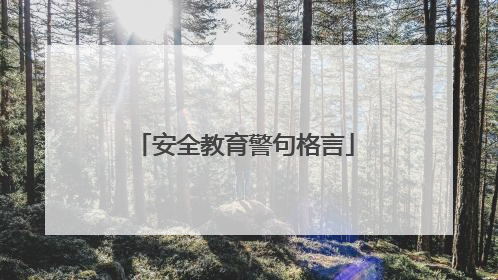 安全教育警句格言