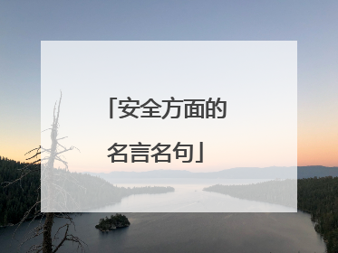 安全方面的名言名句