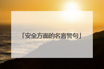 安全方面的名言警句