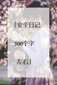 安全日记300个字左右