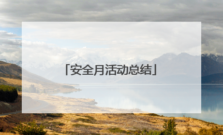 安全月活动总结