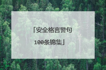 安全格言警句100条锦集