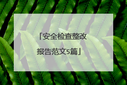 安全检查整改报告范文5篇