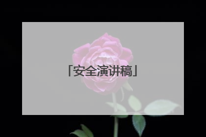 安全演讲稿