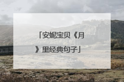 安妮宝贝《月》里经典句子