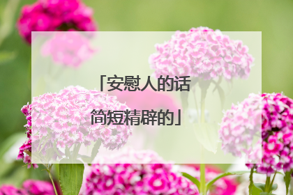 安慰人的话简短精辟的