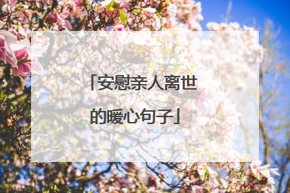 安慰亲人离世的暖心句子