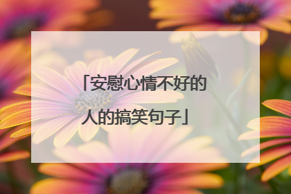 安慰心情不好的人的搞笑句子