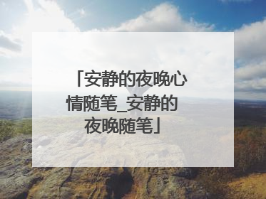 安静的夜晚心情随笔_安静的夜晚随笔
