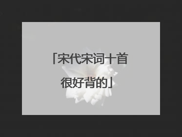 宋代宋词十首 很好背的