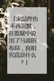 宋喆终也不再沉默，在监狱中说出了马蓉的布局，真相究竟是什么？