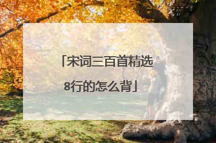 宋词三百首精选8行的怎么背