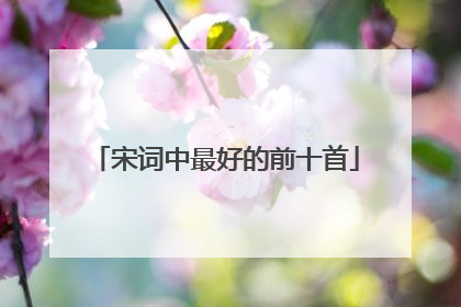 宋词中最好的前十首