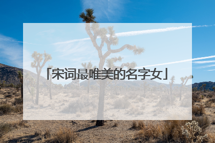 宋词最唯美的名字女