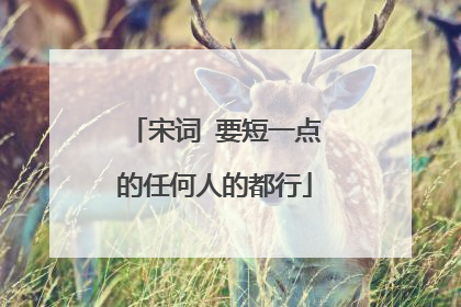 宋词 要短一点的任何人的都行