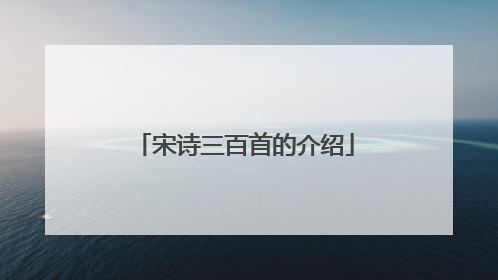 宋诗三百首的介绍