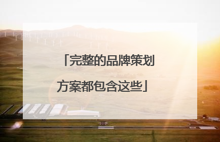 完整的品牌策划方案都包含这些