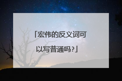 宏伟的反义词可以写普通吗?