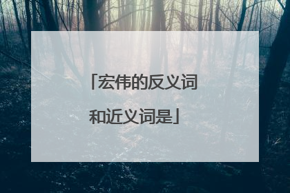 宏伟的反义词和近义词是