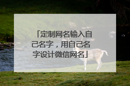 定制网名输入自己名字,用自己名字设计微信网名