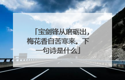 宝剑锋从磨砺出,梅花香自苦寒来。下一句诗是什么