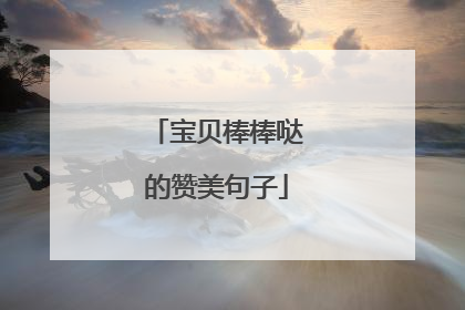 宝贝棒棒哒的赞美句子