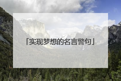 实现梦想的名言警句