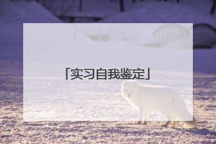 实习自我鉴定