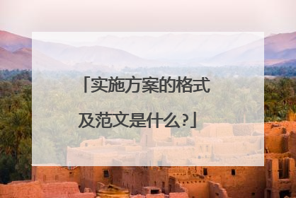 实施方案的格式及范文是什么?
