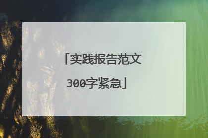 实践报告范文300字紧急