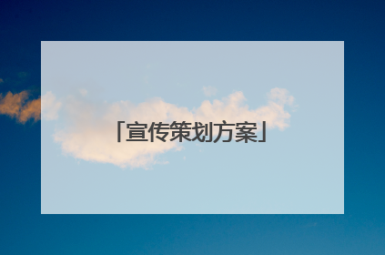 宣传策划方案