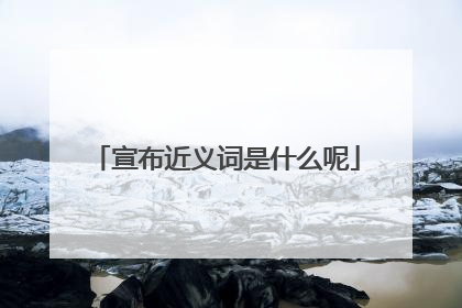 宣布近义词是什么呢