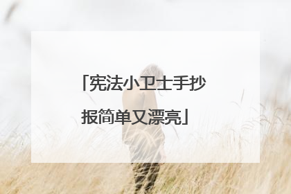 宪法小卫士手抄报简单又漂亮