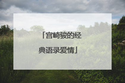 宫崎骏的经典语录爱情