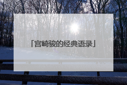 宫崎骏的经典语录