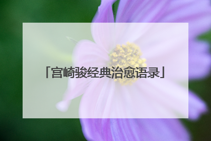 宫崎骏经典治愈语录
