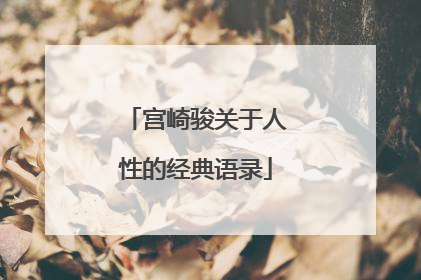 宫崎骏关于人性的经典语录