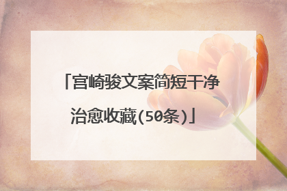宫崎骏文案简短干净治愈收藏(50条)