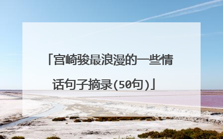 宫崎骏最浪漫的一些情话句子摘录(50句)